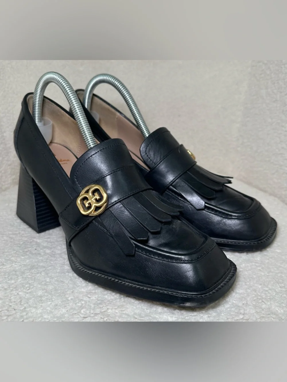 Sam Edelman Black‎ Leather Kiltie Chunky Loafer Preppy Academic Lolita Dark 9.5